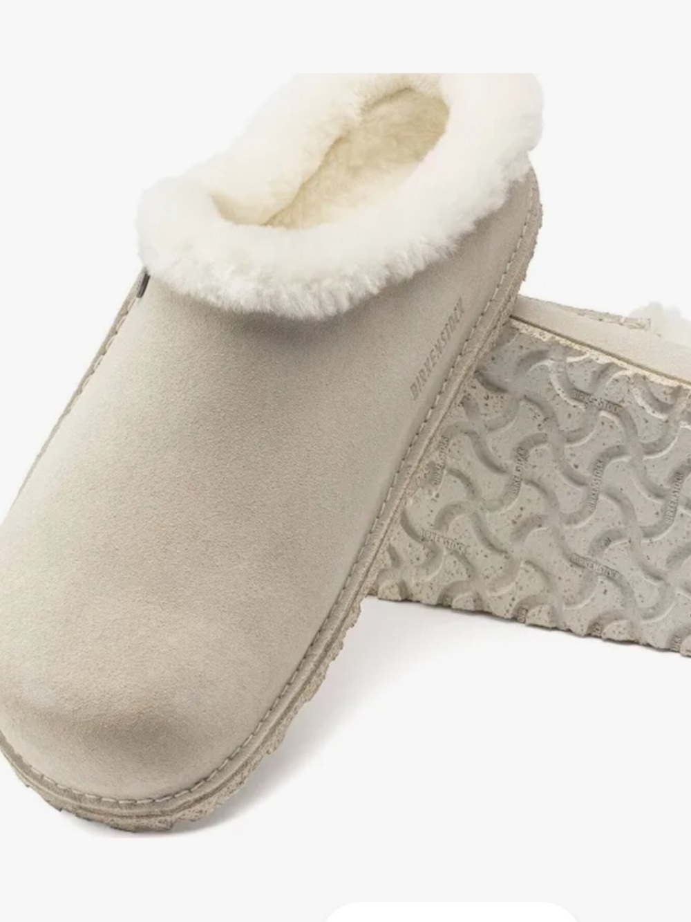 Birkenstock Shearling Zermatt Premium Suede Clogs in Gray Size 40